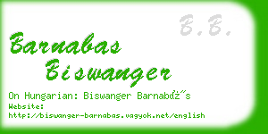 barnabas biswanger business card